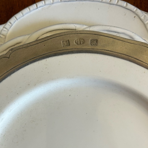 MATCH PEWTER VIVIANA DINNER AND SALAD  TWO PLATES FOR THE PRICE OF 1!!!!!! - Picture 2 of 5